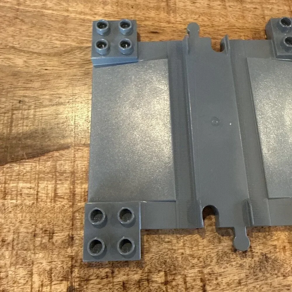 Lego DUPLO TRAIN TRACK with RAMPS for CAR CROSSING Dark Gray 6391